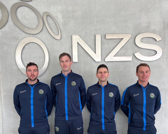 Mednarodni sodniki: Petek, Veselič, Božič, Perič Močnik (z leve)